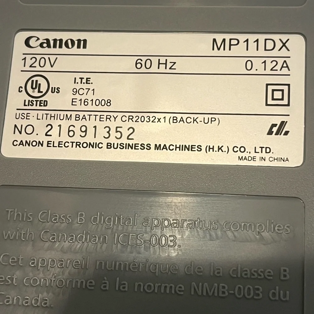 Vintage Canon MP11DX Gray Calculator